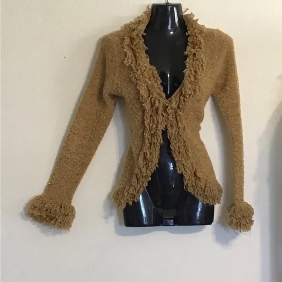 52 Weekends Textured Tan Cardigan Sweater. Size M - Picture 2 of 11